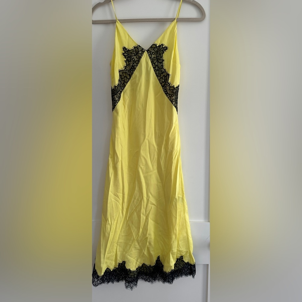 Rag & bone yellow lace slip dress